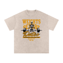 Weights Before Dates - Deadlyft or Die Unisex Stonewash Oversized Tee