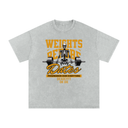 Weights Before Dates - Deadlyft or Die Unisex Stonewash Oversized Tee