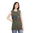 Strength is Earned "Merica" - Deadlyft or Die Vintage Stonewash Cutoff Sleeveless
