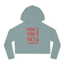 "I Came, I Saw, I Conquered" - Deadlyft or Die Women's Hoodie Crop Top Sweatshirt