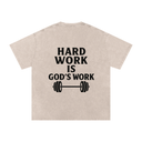 Hard Work Is God's Work - Deadlyft or Die Oversized Tee Vintage Stonewash