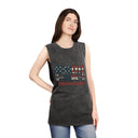 Strength is Earned "Merica" - Deadlyft or Die Vintage Stonewash Cutoff Sleeveless