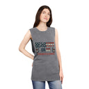 Strength is Earned "Merica" - Deadlyft or Die Vintage Stonewash Cutoff Sleeveless