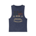 Forged in Pain, Strength is Earned - Deadlyft or Die Vintage Stonewash Cutoff Sleeveless