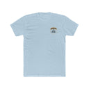 Light blue t-shirt with a small logo on the chest against a white background