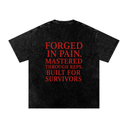 Forged in Pain - Deadlyft or Die Vintage Stonewash Oversized Tee